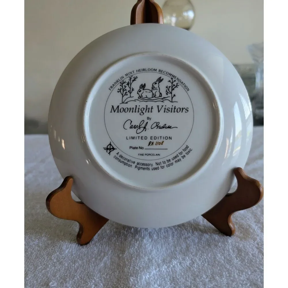 Franklin Mint Moonlight Visitors Carol J Endres Porcelain Plate